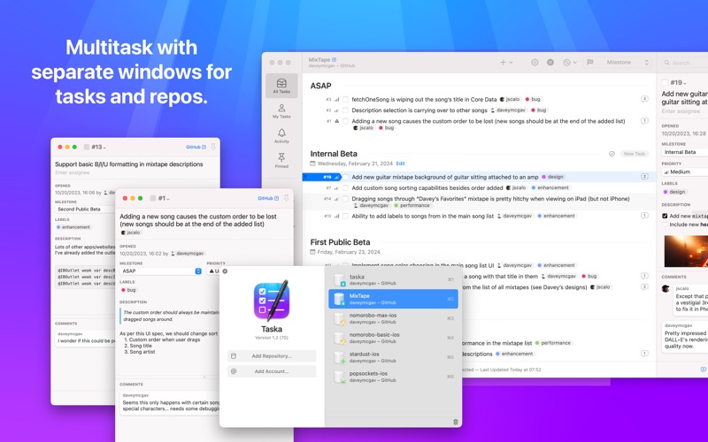 taska for github/gitlab issues iphone screenshot 2