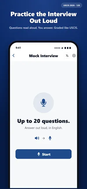 US Citizenship Test 2026 - 128 screenshot 1