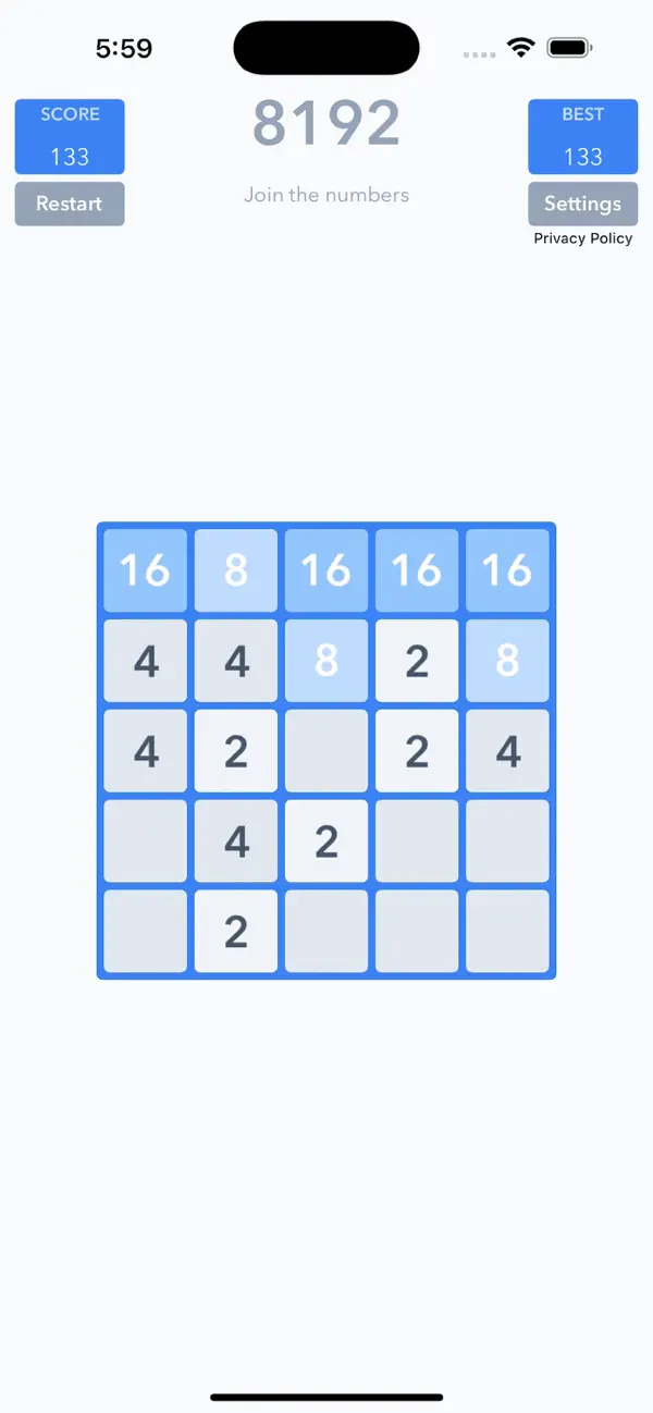 Screenshot #1 pour 2048 Puzzle · Power of 3