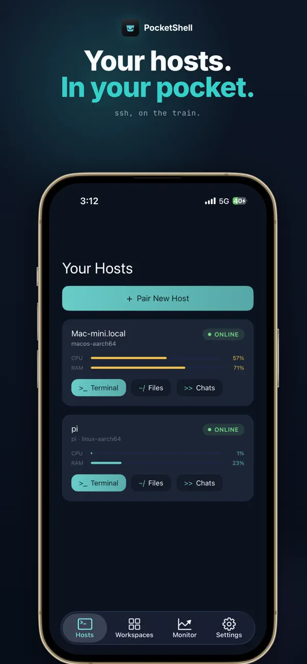 #1. PocketShell (iOS) 由: Yash Agarwal