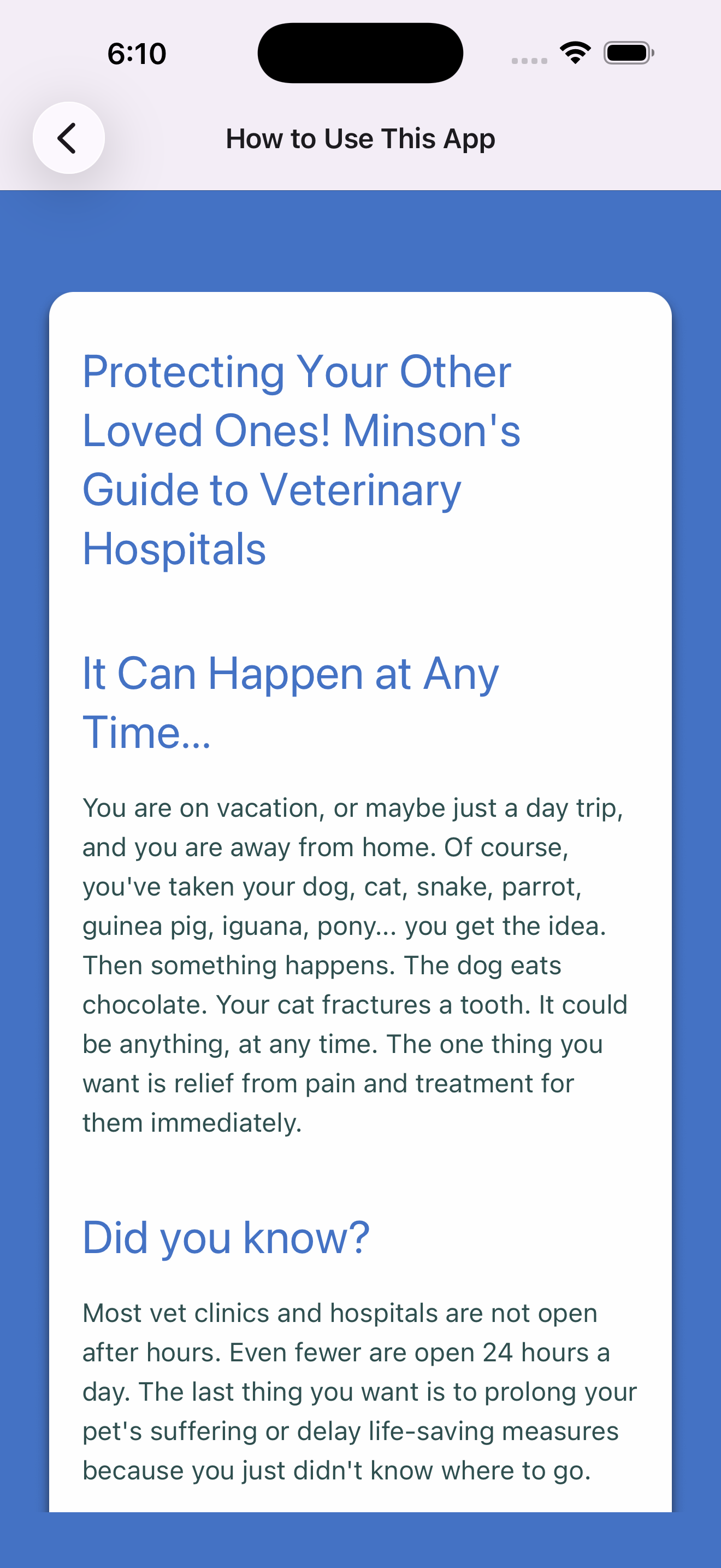 Minson's Vet Guide screenshot 3