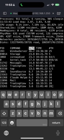 ShadowTerm ssh & mosh Terminal iPhone screenshot