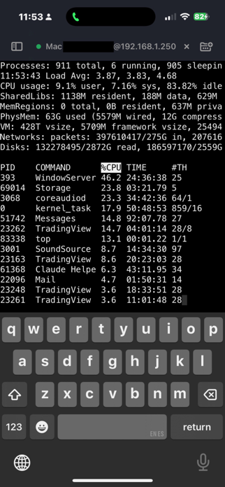 ShadowTerm ssh & mosh Terminal Screenshot 1 of 9