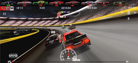 Stock Car Racing - Witness the thrill of night racing on banked turns, highlighting the immersive crash physics and close-quarters competition.