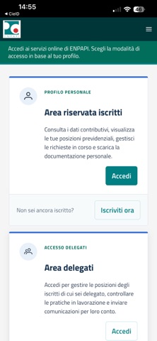 Enpapi Area Riservata iPhone screenshot 3