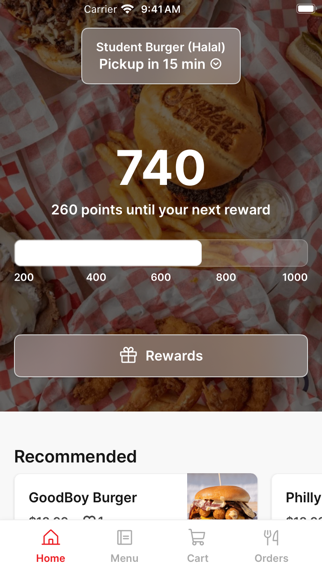 Student Burger iPhone screenshot 1 - Food & Drink app