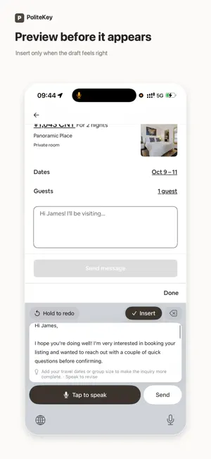 PoliteKey screenshot 1
