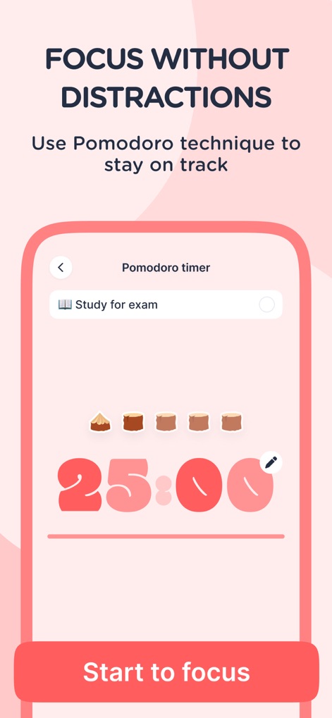 Dear Me: Daily Routine Tracker - This feature helps users enhance focus and productivity with an integrated Pomodoro timer, allowing them to manage study sessions and other tasks effectively.
