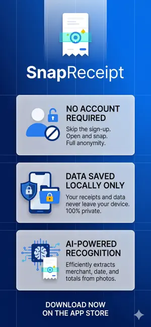 SnapReceipt: Private AI Scan screenshot 1