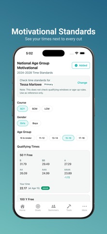 Swim Standards Screenshot 7 of 10