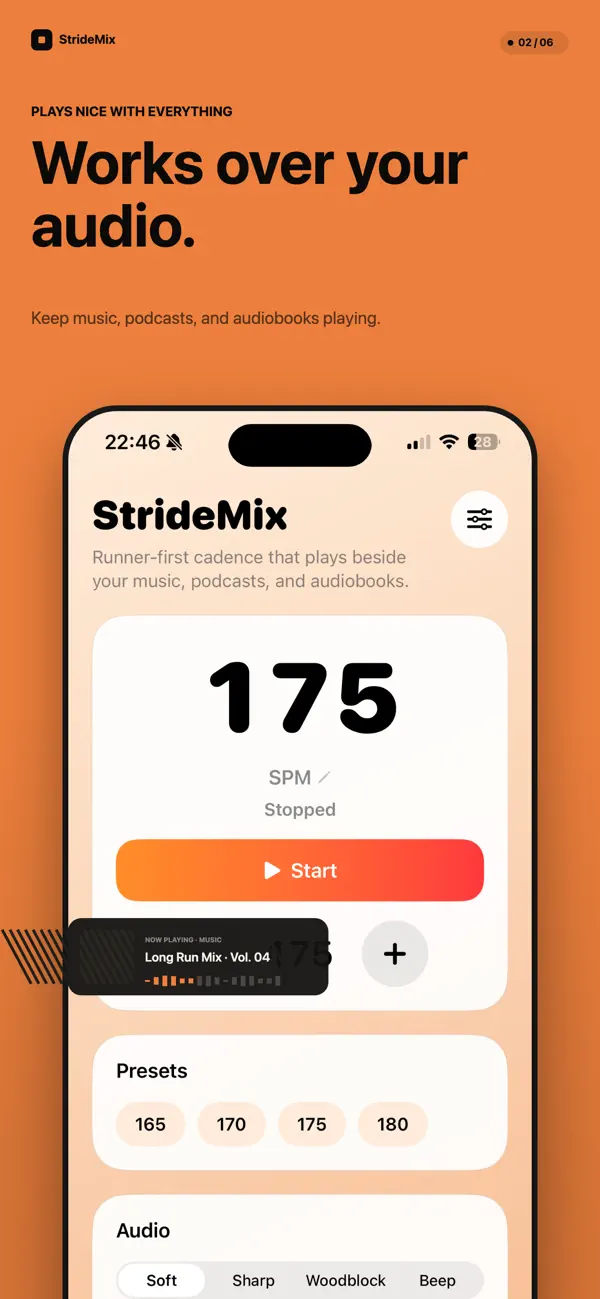 Screenshot #2 pour StrideMix Run Metronome