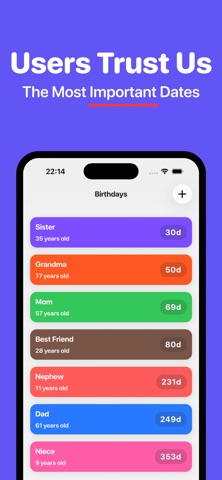 Birthday Countdown • Reminders screenshot