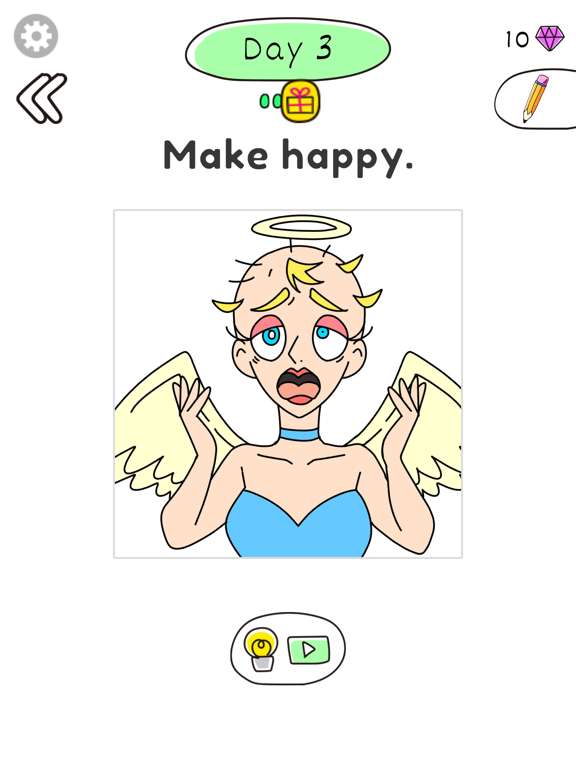 Draw Happy Angel : Puzzle Game iPad screenshot 1 - Games app