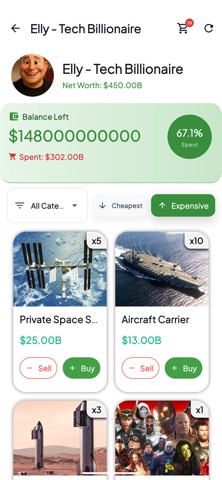 What Billionaires Can Buy iPhone screenshot