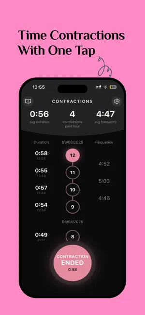 My Contraction Timer & Tracker screenshot 1