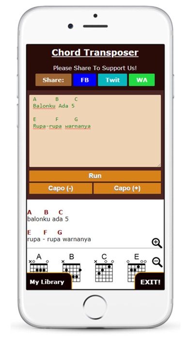 Guitar Chord Transposer Simple Screenshot