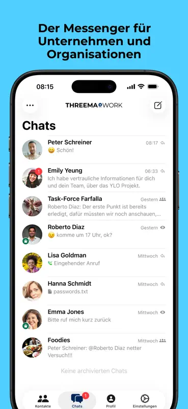 Threema Work. Für Unternehmen screenshot 1 of 8
