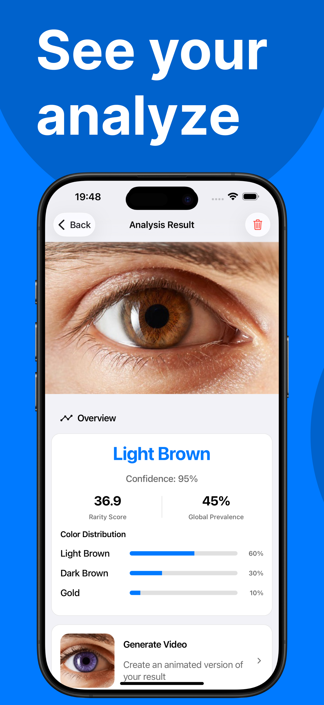 Eye color scanner & identify