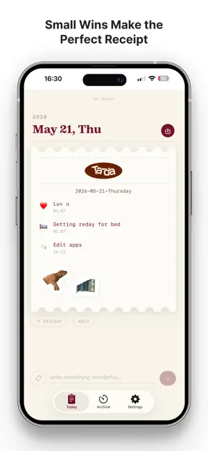 ta-da: Daily Log Receipt screenshot 3
