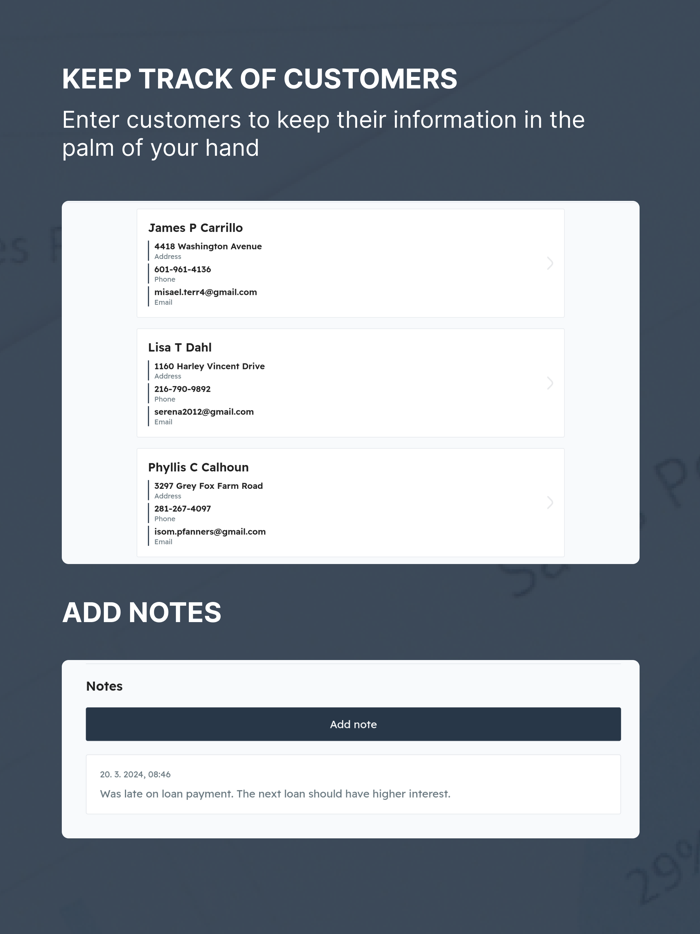 Money lender - Loan management