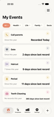 Since - Life Events Tracker Screenshot 1 of 5