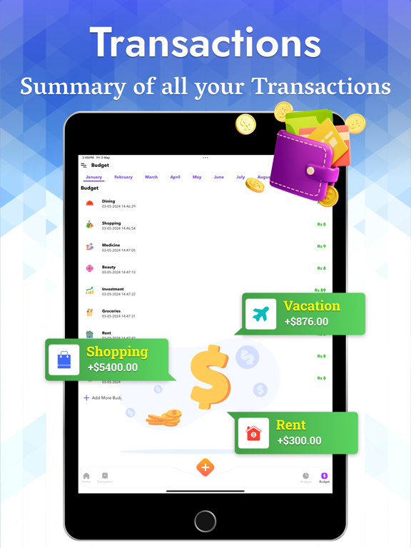 My Bucks -  Expense Manager iPad screenshot 5 - Finance app
