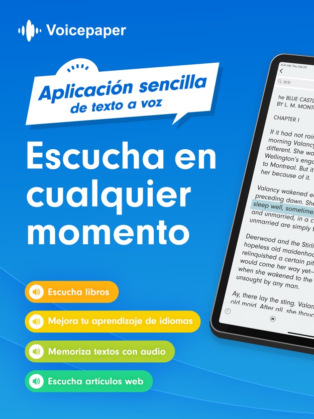 Voicepaper – Texto a Voz, Lector de Texto TTS (iPhone/iPad) iPad