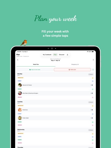 Robin's Meal Planner iPad screenshot