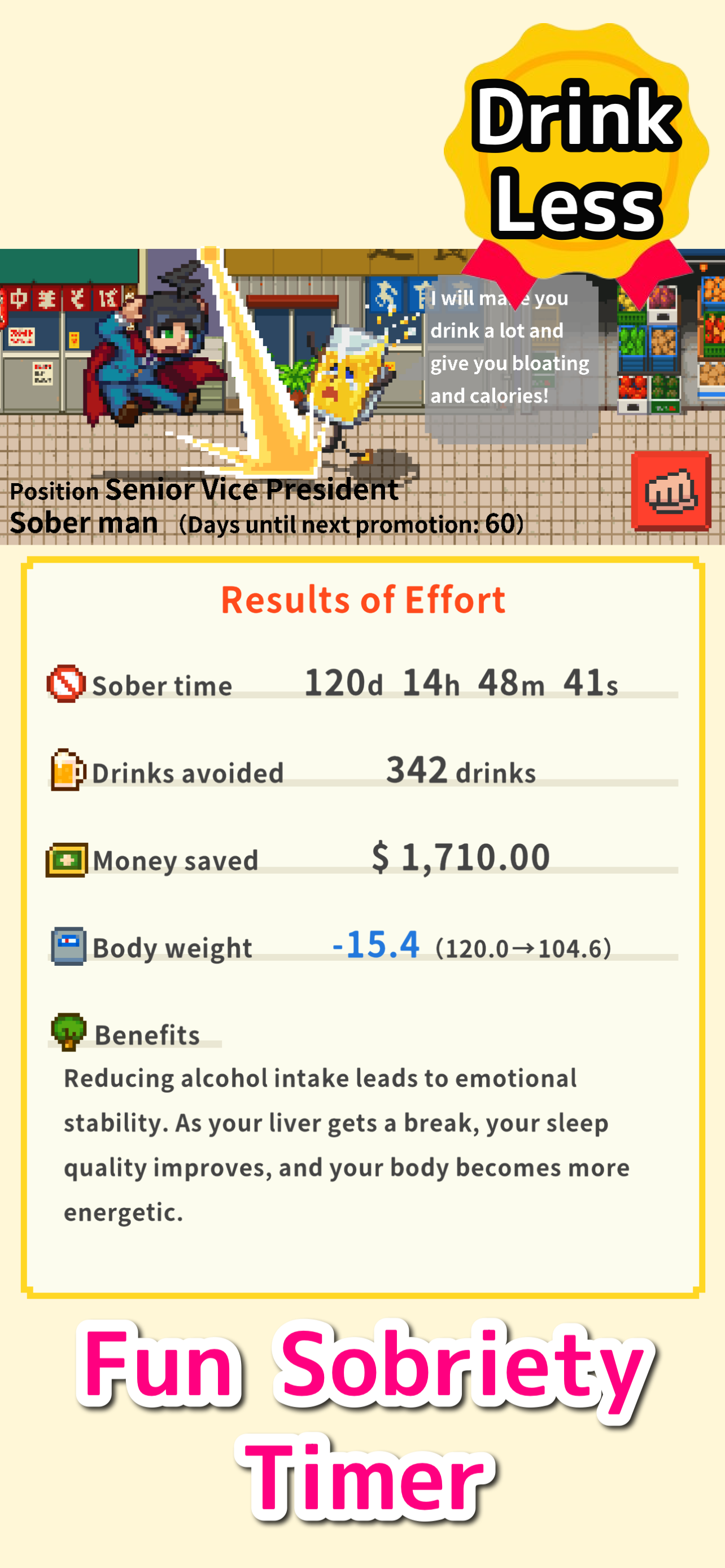 Sober Man: Quit Drinking Timer