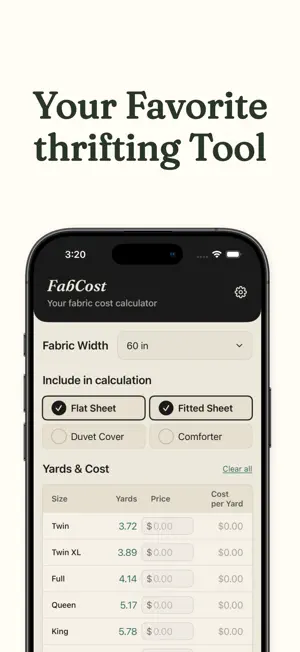 FabCost Sheet Calculator screenshot 1