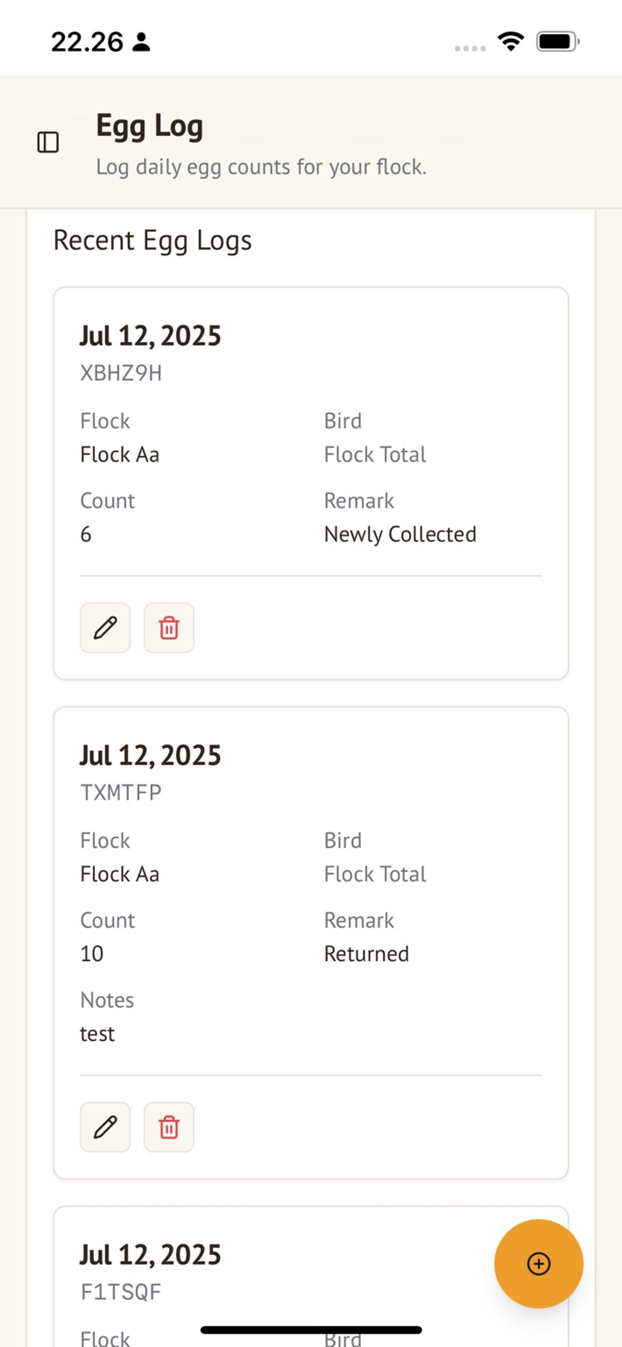 Chicken Egg Tracker Logging screenshot 4