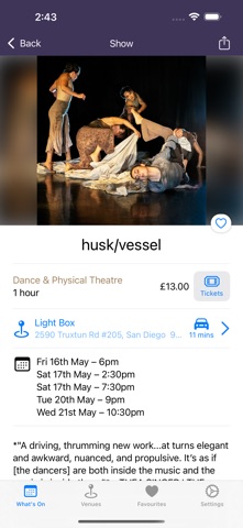 San Diego International Fringe iPhone screenshot