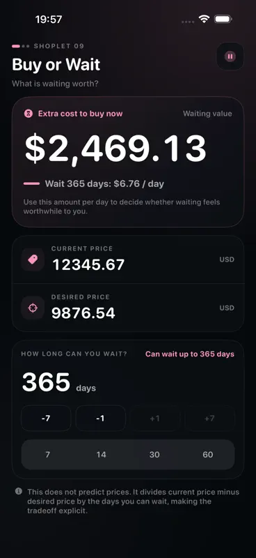 Buy or Wait Calculator screenshot 5 of 5