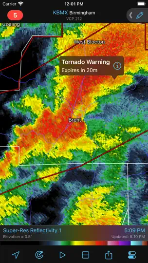 Capture d'écran de RadarScope sur iPhone 2