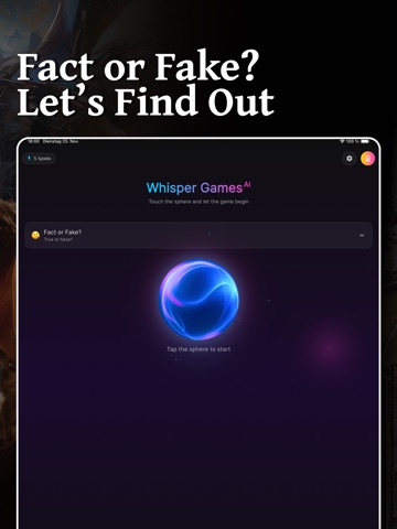 Whisper Games: AI Game Master iPad screenshot