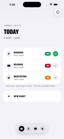 Day Zero - Habit Ledger iPhone screenshot