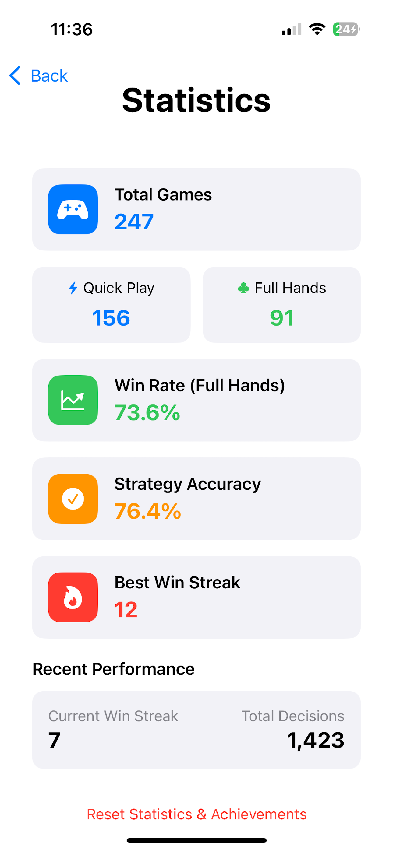 Blackjack Trainer screenshot 3