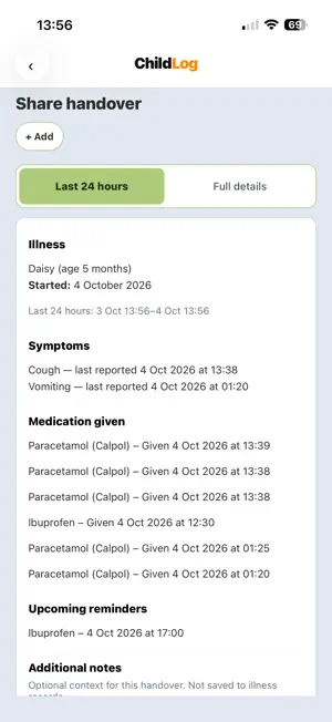 ChildLog screenshot 3