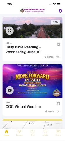 Christian Gospel Center Church app screenshot
