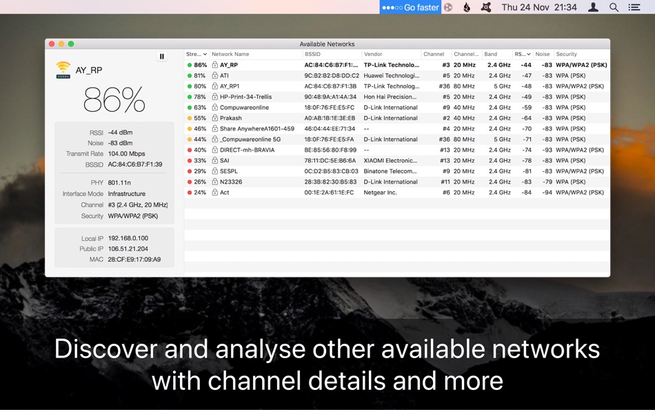 #2. WiFi Signal Strength: Wifiry (macOS) Podle: AppYogi Software