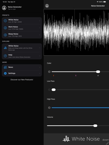 Noise Generator: Full Spectrum iPad screenshot
