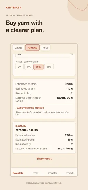 KnitMath: Knitting Calculator screenshot 2