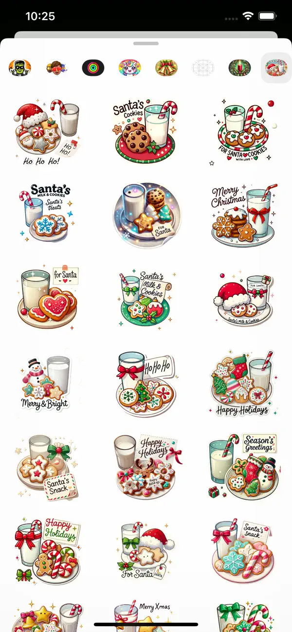 Screenshot #1 pour Santa's Milk Cookies Stickers