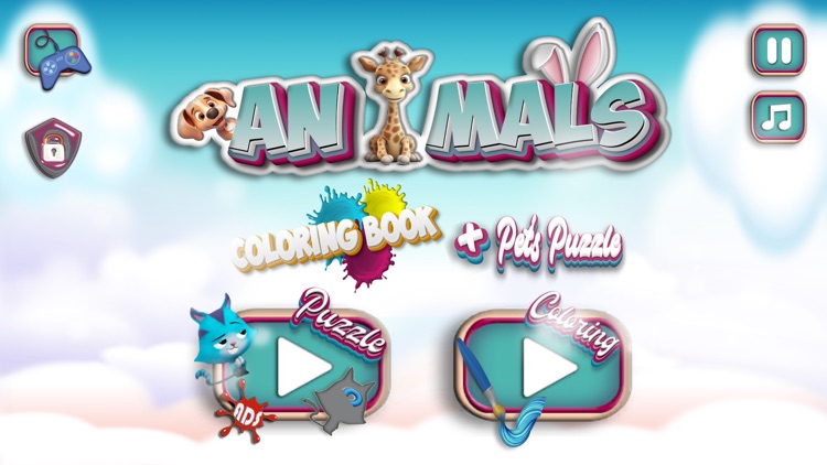 Animals Puzzle & Coloring Page