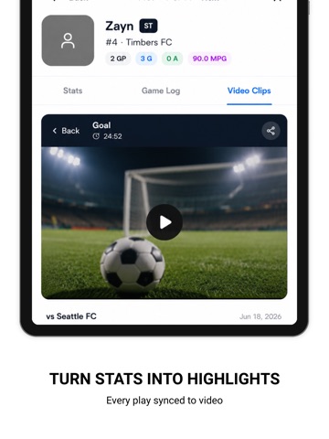 Soccer Stats Tracker - App iPad screenshot
