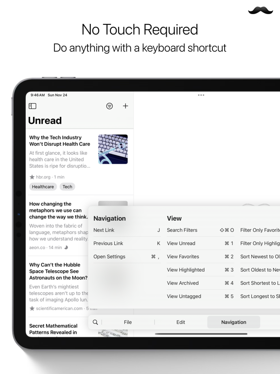 Stache: Save Now, Read Later iPad screenshot 5 - News app