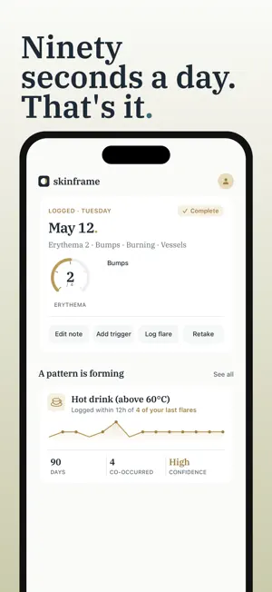 Skinframe: Rosacea Tracker screenshot 1