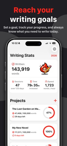 Writing Tracker - Word Count Screenshot 1 of 6