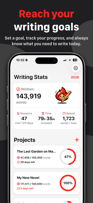 Writing Tracker - Word Count Screenshot 1 of 6