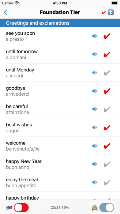 cRaMiT Italian GCSE Vocabulary Screenshot